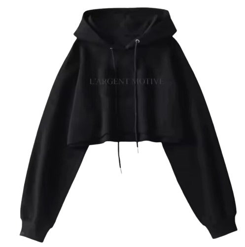 Women's Cropped Embossed Hoodie